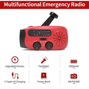 Emergency Solar Radio Earthquake Kit Hand Crank Generator Hand Dynamo Flashlight AM/FM/WB NOAA Survival Radio